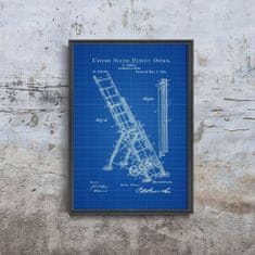Vintage Posteria Plagát Plagát Firemans Snell Ladder Americký patent A4 - 21x29,7 cm