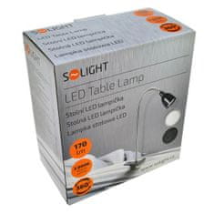 Solight LED stolný lampička 2,5W/3000K/170Lm, čierna s klipom
