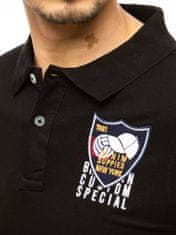 Dstreet pánske polo tričko s límčekom s výšivkou Kenyon čierna M