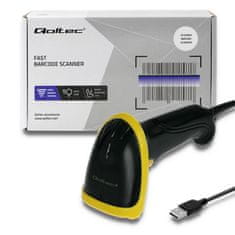 Qoltec Laserová čítačka kódov 1D| 2D | USB | Čierna
