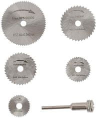 XLtools Sada MINI pílových kotúčov s priemerom 22, 25, 32, 35, 44 mm+držiak, stopka 3 mm
