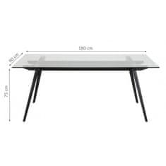Actona Jedálenský stôl Monti 180 x 90 cm čierny