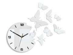 ModernClock 3D nalepovacie hodiny Butterfly biele
