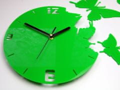 ModernClock 3D nalepovacie hodiny Butterflies zelené