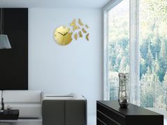 ModernClock 3D nalepovacie hodiny Butterfly zlaté