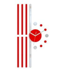 ModernClock 3D nalepovacie hodiny Line červené