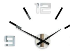 ModernClock 3D nalepovacie hodiny strieborné XL