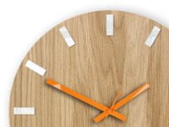 ModernClock Nástenné hodiny Simple Oak hnedo-oranžové