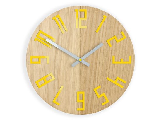 ModernClock Nástenné hodiny Drevo hnedo-žlté