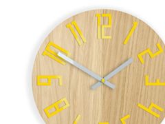 ModernClock Nástenné hodiny Drevo hnedo-žlté