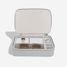 Stackers , Cestovní šperkovnice na hodinky, šperky a brýle Pebble Grey Jewellery & Accessories Box | šedá 74559