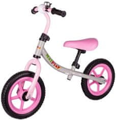 Ikonka Detský bežecký bicykel sivý a ružový