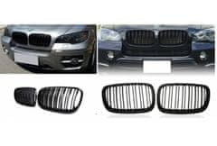 UNI Predná maska ľadvinky Double-line BMW X5 E70 X6 E71 2007-2013 čierna