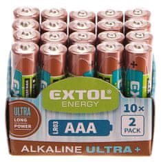 Extol Light Batéria alkalická 20ks, 1,5V, typ AAA