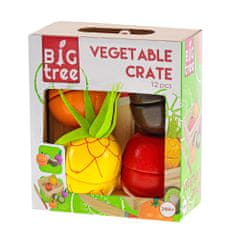 2-Play Drevený košík Big Tree 14x12 cm na krájanie ovocia/zeleniny 11-13 kusov