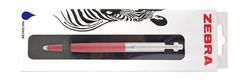 Zebra Guľôčkové pero "901", modrá, 0,24 mm, strieborný klip, kovové, ružové telo, 83747
