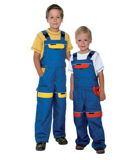 ARDON SAFETY Detské nohavice s náprsenkouCOOL TREND modro-červené