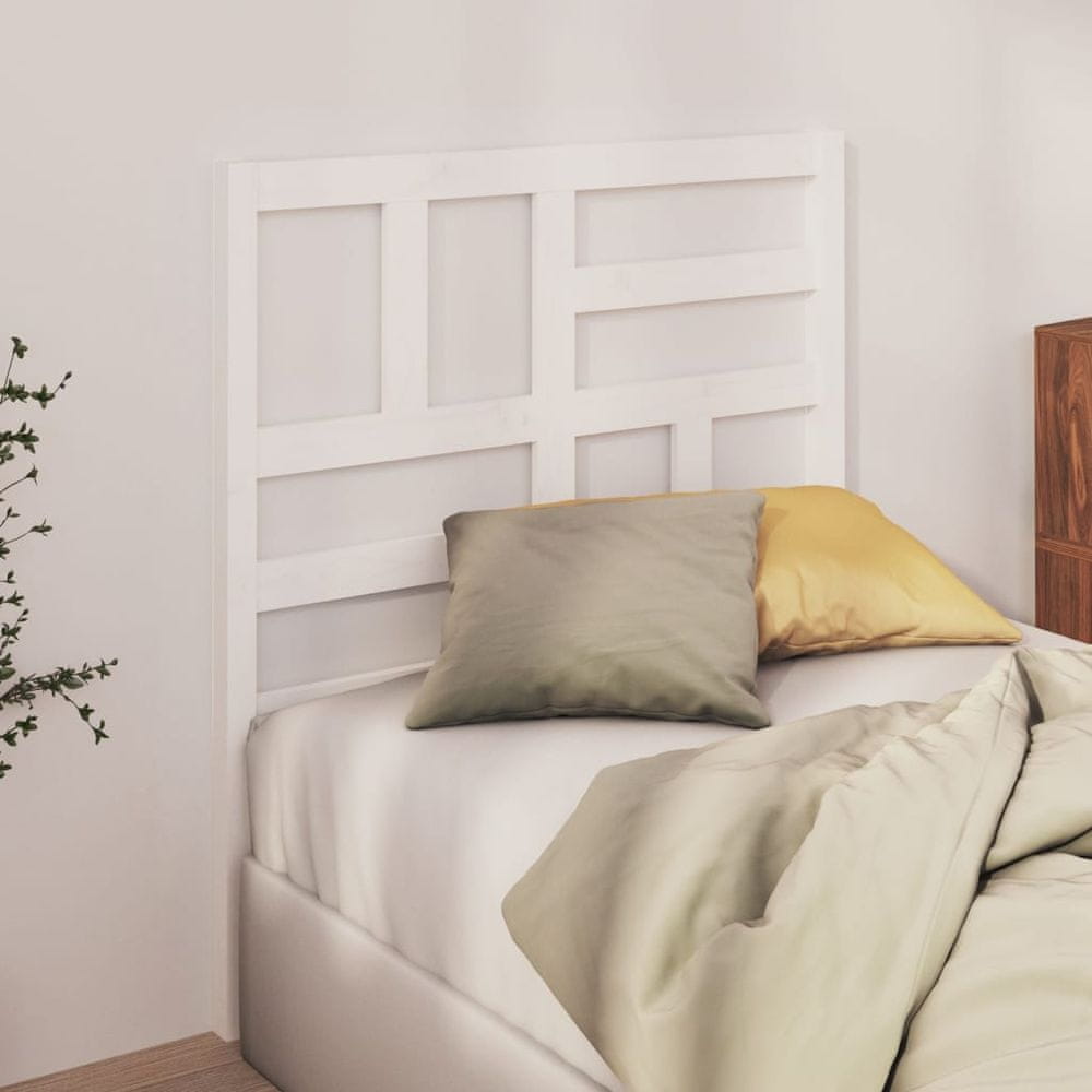 Vidaxl Čelo postele, biele, 106x4x104 cm, masívne borovicové drevo