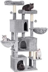 FEANDREA Škrabadlo pre mačky s domčekmi 164 cm svetlosivé PCT98W