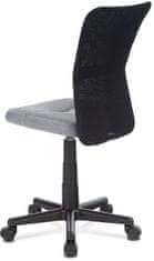 Autronic Kancelárska stolička, sivá mesh, plastový kríž, sieťovina čierna KA-2325 GREY
