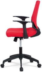 Autronic Juniorská kancelárska stolička, poťah červená látka, čierny plast, hojdacia mechanizm KA-R204 RED