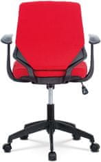 Autronic Juniorská kancelárska stolička, poťah červená látka, čierny plast, hojdacia mechanizm KA-R204 RED