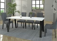 CASARREDO Jedálenský stôl Kolina 185x90 cm čierna / biela