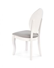 Halmar Drevená stolička Velo, biela / šedá