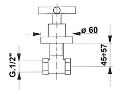 Reitano Rubinetteria , AXIA podomietkový ventil, studená, chróm, 505C