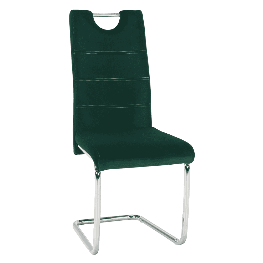 KONDELA Jedálenská stolička, smaragdová Velvet látka, ABIRA NEW