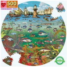 eeBoo Okrúhle puzzle Rybky a lode 500 dielikov