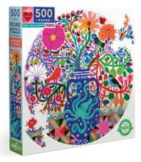 eeBoo Okrúhle puzzle Vtáčiky s kvetinami 500 dielikov