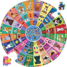 eeBoo Okrúhle puzzle Psy z celého sveta 500 dielikov