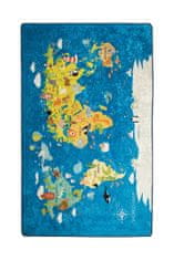 Conceptum Hypnose Detský koberec World Map 200x290 cm modrý