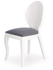 Halmar Drevená stolička Verdi, biela / šedá