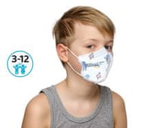 OnlineMedical 10x Dětský respirátor FFP2- klučičí (raketa a kosmounaut)