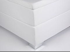 Beliani Kontinentálna posteľ biela ekokoža 140x200 cm PRESIDENT