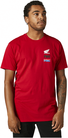 FOX tričko HONDA WING Ss flame černo-bielo-červené