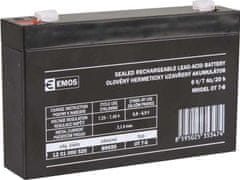 EMOS Bezúdržbový olovený akumulátor 6 V/7 Ah, fastón 4,7 mm