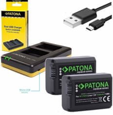 PATONA nabíječka Foto Dual Quick Sony NP-FW50 + 2x batérie 1030mAh USB