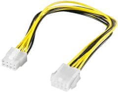 PremiumCord prodloužení napájecího kábelu, 8 pinů, délka 28cm