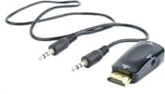 C-Tech adaptér HDMI - VGA + audio, M/F, čierna