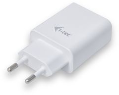 I-TEC síťová nabíječka, 2x USB-A 2.4A, biela