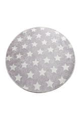 Conceptum Hypnose Detský okrúhly koberec Stars 140 cm šedý