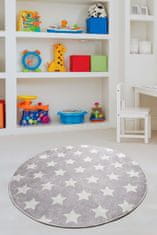 Conceptum Hypnose Detský okrúhly koberec Stars 140 cm šedý