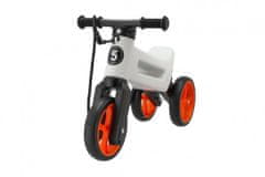 Funny Wheels Odrážadlo Rider SuperSport biele/oranž. 2v1+popruh,výš.sedla28/30cm nos.25kg 18m+v sáčku