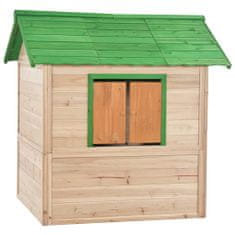Vidaxl Detský domček na hranie, jedľové drevo, zelený