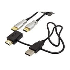 Value Kábel HDMI M/M 50m, Ultra High Speed+Eth UHD 2.0, 4K@60Hz, čierny, jednosmerný, Aktívny, Optický