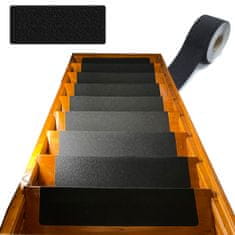 Grip Shop Nášľap na schody protišmyková samolepka Čierna Podlahové lišty 60cm x 10cm x 0.6mm PREMIUM 