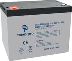Conexpro batérie AGM-12-75, 12V/75Ah, Lifetime